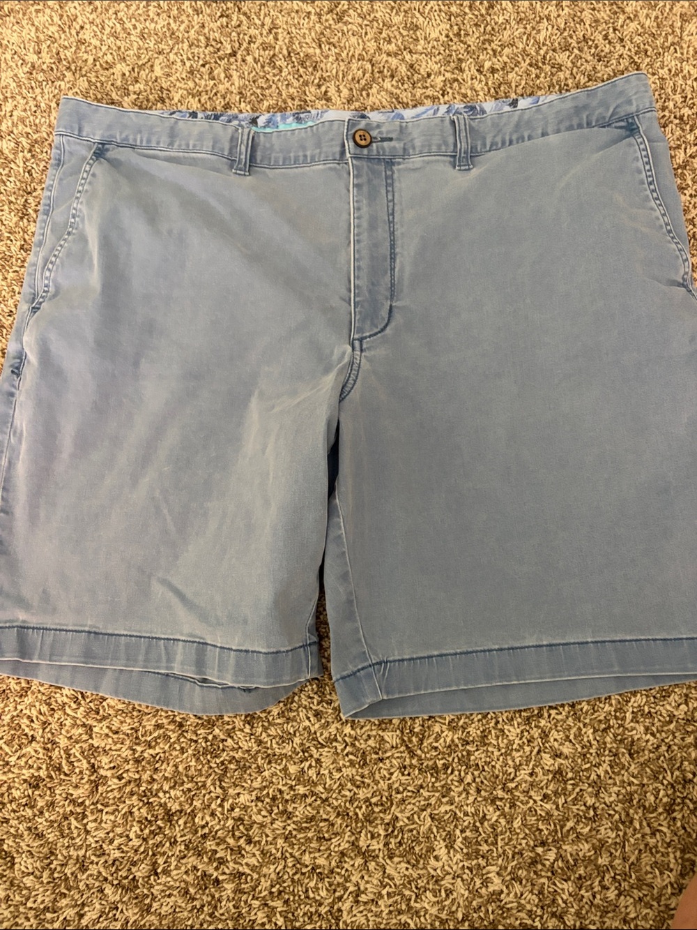 Tommy Bahama Light Blue Flat Front Chino Shorts